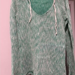 Vintage Havana Green Knit Hoodie Sweater